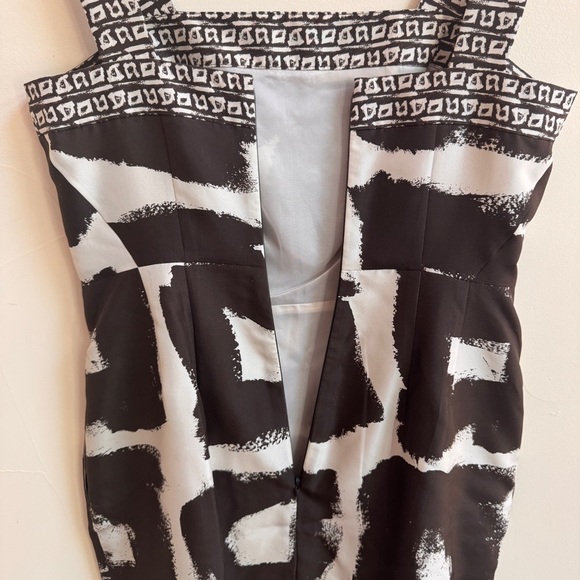Banana Republic Brown Printed Square Neck Sleeveless Silk Sheath Womens Size 4 - Picture 8 of 16